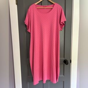 Lands End Plus Size Cotton Short Sleeve Midcalf Nightgown